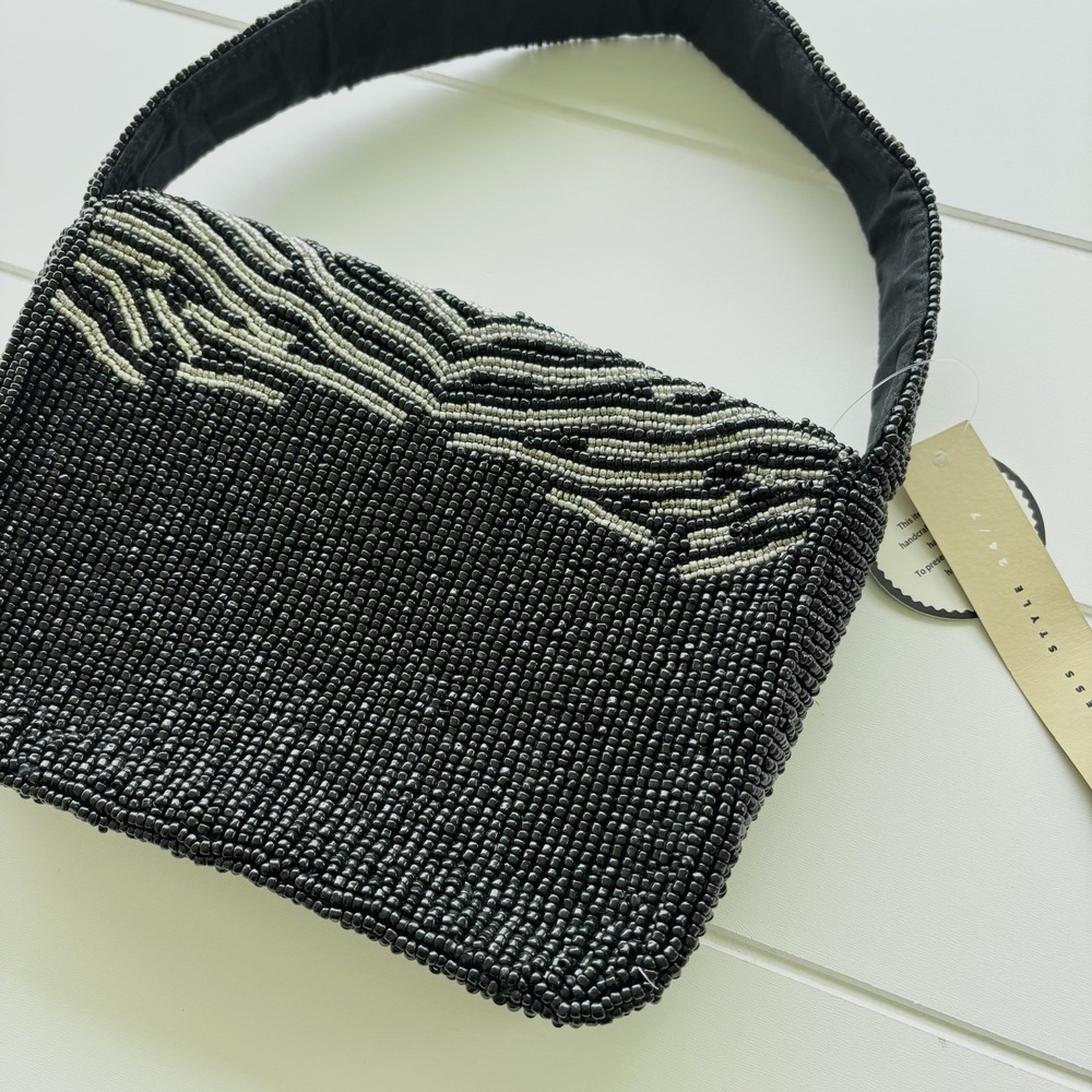 Viral Tik Tok Animal Print Zebra Beaded Bag - Picture 12 of 13